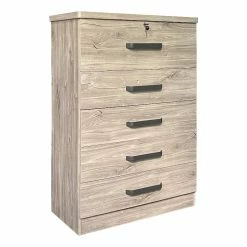Wholesale ⌛ Better Home Products Xia 5 Drawer Chest Of Drawers In Gray Oak 🤩