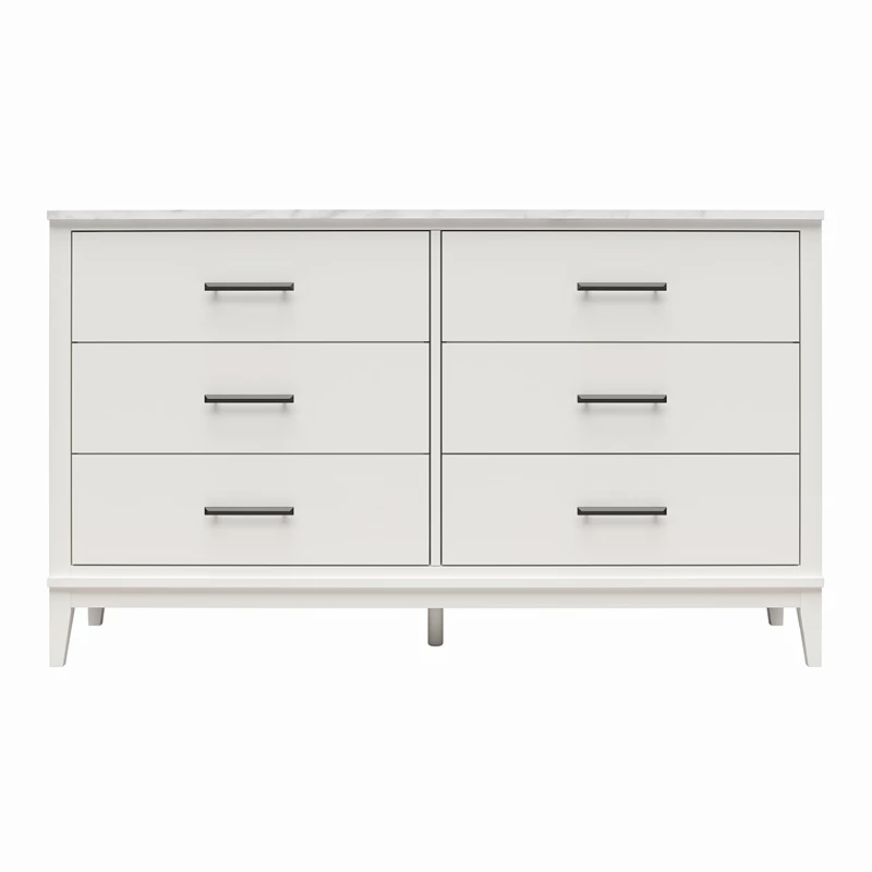 Cheapest ๐ Ameriwood Home Lynnhaven Wide 6 Drawer ๐ Dresser In White W/ White Marble Top ๐ฅฐ - Image 8