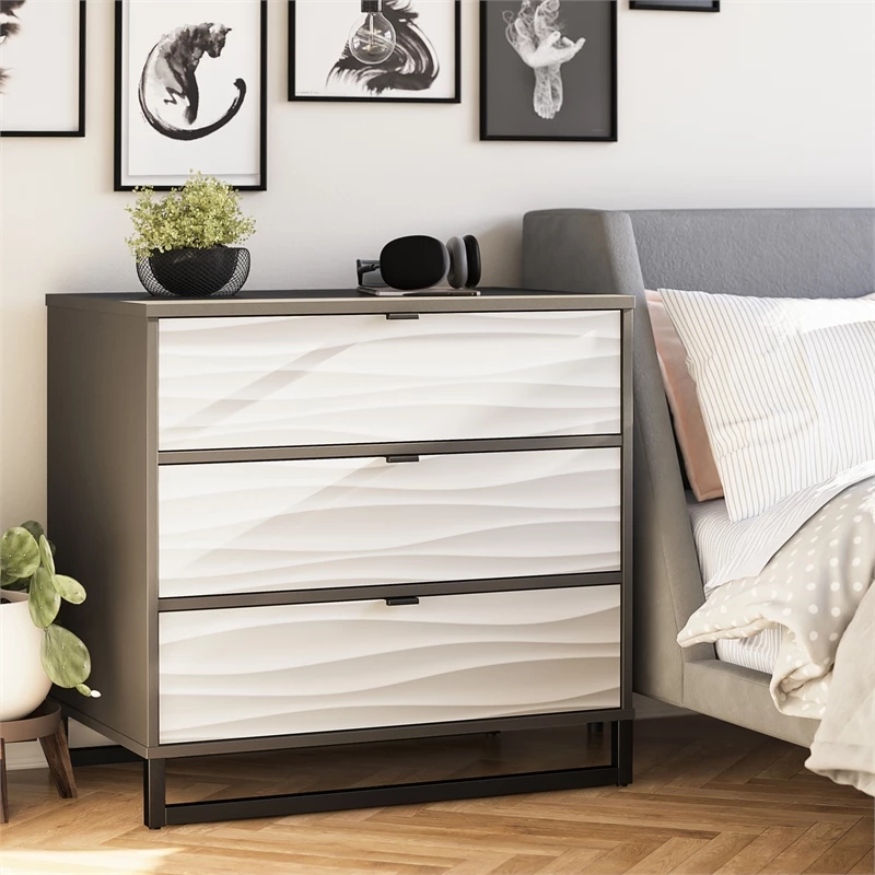 Buy 🌟 Ameriwood Home Monterey 3 Drawer 👗 Dresser In Waves With Graphite 😉 - Image 11