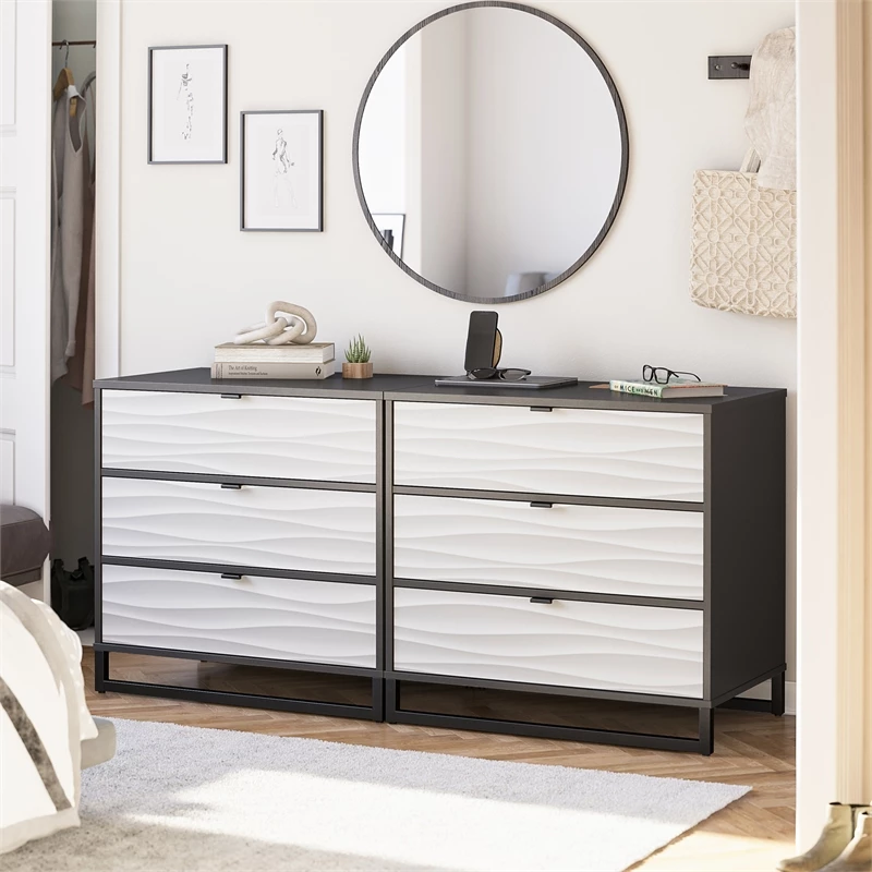 Buy 🌟 Ameriwood Home Monterey 3 Drawer 👗 Dresser In Waves With Graphite 😉 - Image 4