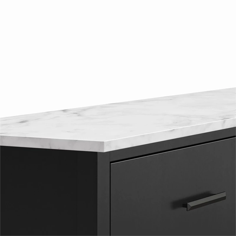 New ๐ Ameriwood Home Lynnhaven Wide 6 Drawer ๐ Dresser In Black W/ White Marble Top ๐คฉ - Image 12