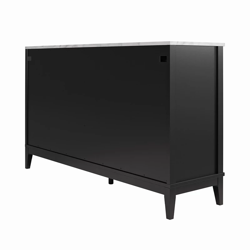 New ๐ Ameriwood Home Lynnhaven Wide 6 Drawer ๐ Dresser In Black W/ White Marble Top ๐คฉ - Image 10