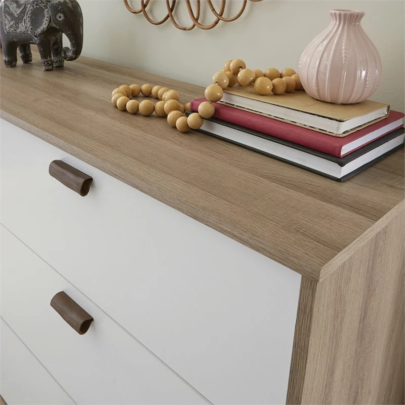 Wholesale ๐ Pemberly Row Engineered Wood 6-Drawer ๐ Dresser In Sky Oak/White Accents ๐ฏ - Image 4