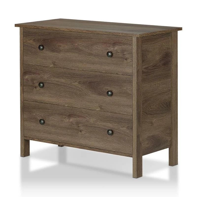 Hot Sale 😉 Bowery Hill Rustic Wood 3-Drawer 👗 Dresser In Distressed Walnut 🥰 - Image 2
