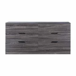 New 💯 Bowery Hill Contemporary Wood 6-Drawer 👗 Dresser In Distressed Gray 👏