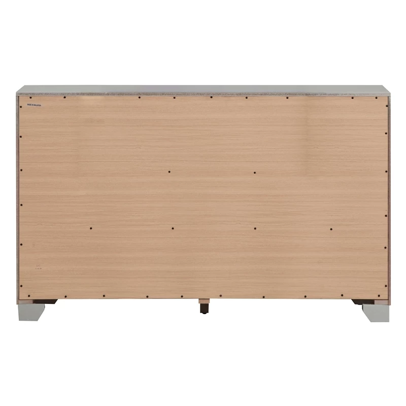 Budget 🎁 Maklaine Modern Wood 6 Drawer 👗 Dresser Silver Champagne Finish 💯 - Image 4