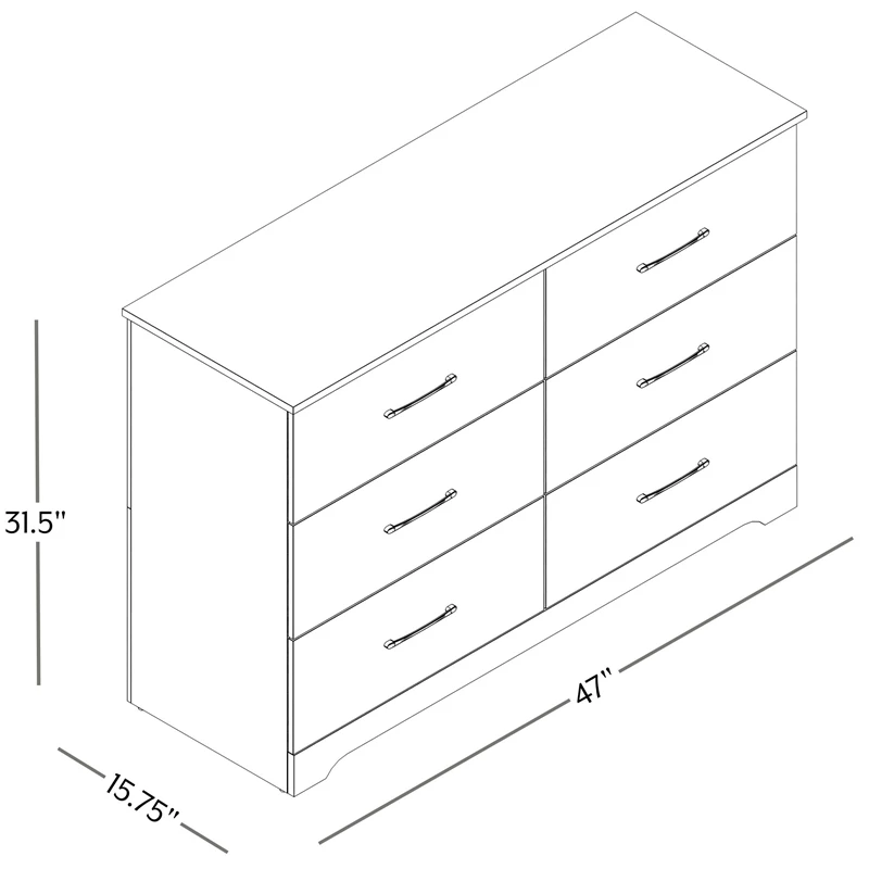 Cheap 😍 Galano Darsh 6-Drawer Matte White 👗 Dresser With Ultra Fast Assembly 🌟 - Image 6