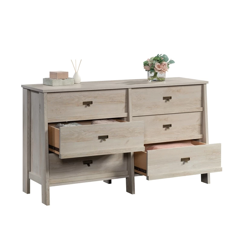 New 😉 Sauder Trestle Engineered Wood 6 Drawer 👗 Dresser In Chalked Chestnut 🌟 - Image 4
