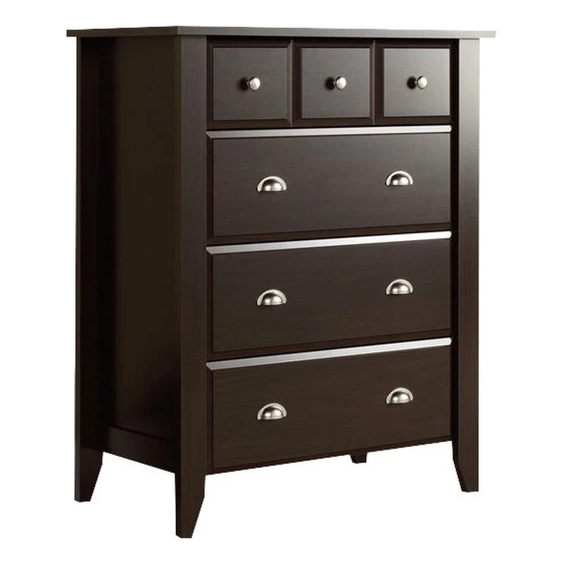 Brand new 🌟 Sauder Shoal Creek Engineered Wood 4 Drawer Chest In Jamocha Wood 😍