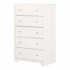 Buy 👍 South Shore Breakwater 5 Drawer Chest In Pure White Finish ⌛