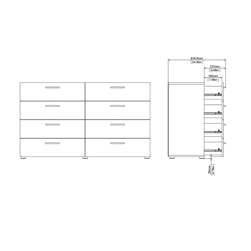 Discount ⌛ Tvilum Austin 8 Drawer Double 👗 Dresser In White 🛒 - Image 12