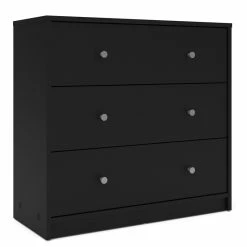 Promo 😍 Tvilum Portland 3 Drawer Chest In Black 🔔