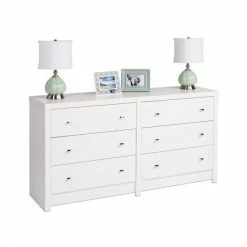 Wholesale 👍 Prepac Calla 6-Drawer 👗 Dresser In White Laminate 💯