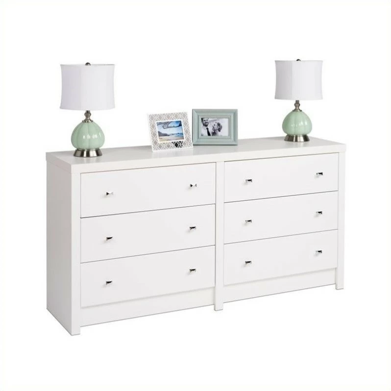 Wholesale ๐ Prepac Calla 6-Drawer ๐ Dresser In White Laminate ๐ฏ