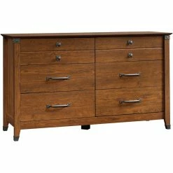 New 🔔 Sauder Carson Forge Engineered Wood 6-Drawer Double 👗 Dresser In Washington Cherry 😍