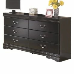 Coupon 💯 Ashley Furniture Huey Vineyards 6 Drawer Wood Double 👗 Dresser In Black 😉