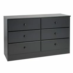 Best deal 🎉 Prepac Astrid 6 Drawer Double 👗 Dresser In Black 👏